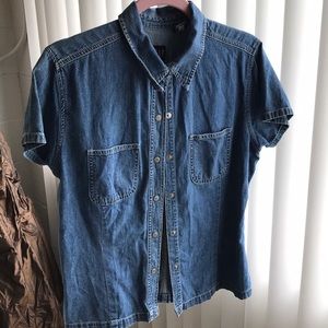 Gap jean top shirt blouse Sz M